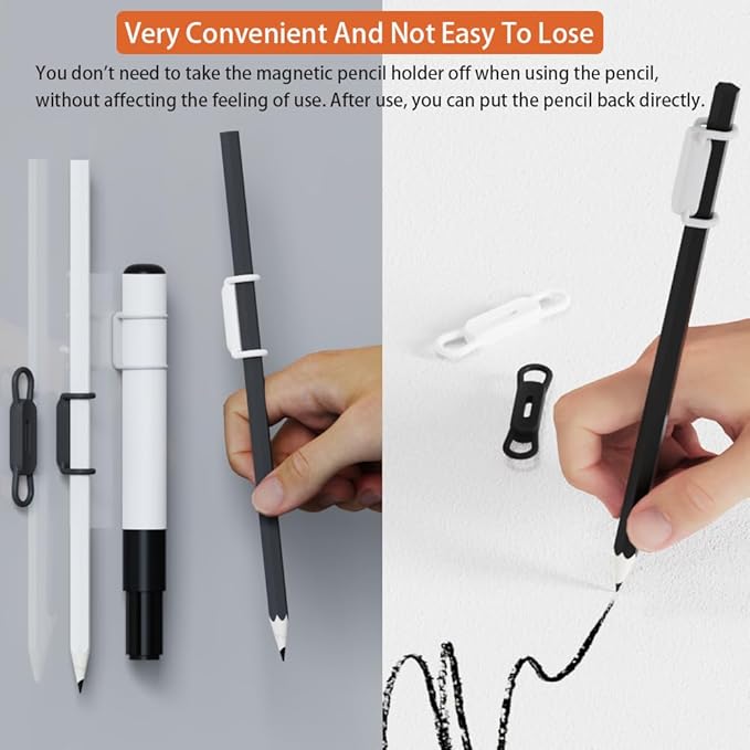 12 Pack Magnetic Pencil Holder Silicone Magnetic Pen Holder for Refrigerator, Magnetic Dry Erase Marker Holder for Whiteboard, Desk, Clipboard, Locker Accessories (4back+4grey+4white)