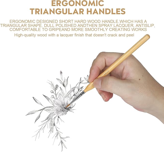 Miniature Paint Brushes Kit, Fine Detail Painting Brush Micro Professional Tiny Paints Brush Set for Art Watercolor Oil Acrylic,Mandala Painting,Craft Models Rock Painting Citadel