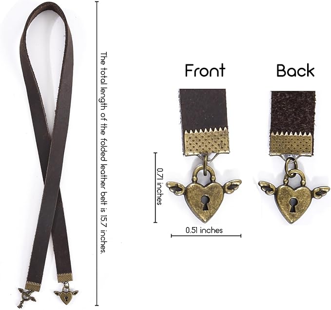 Bookmarks, Handmade Retro Lovers Love Lock Bookmark with Long Leather Straps, Elegant Reading Companion for Readers and Book Lovers (Style 21)