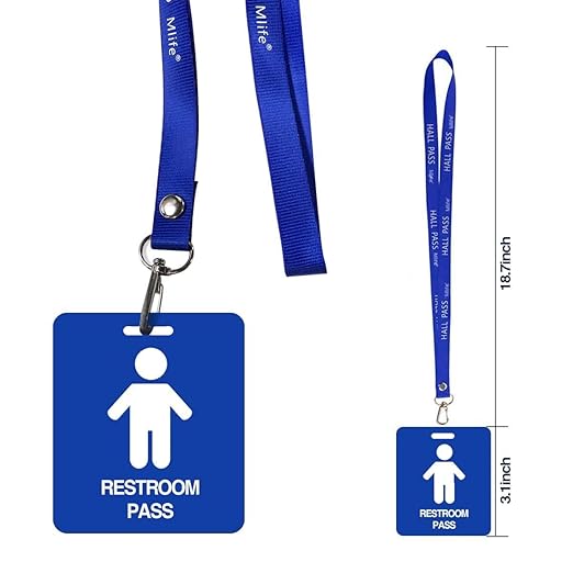 Unbreakable PVC Hall Pass Lanyards,Mlife School Passes Set for Teachers 12 Pack Hall, Bathroom, Library, Office and Nurse Classroom School Supplies