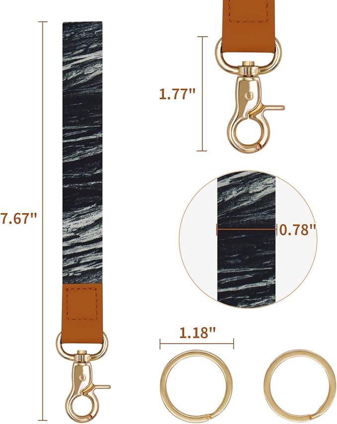 Wrist Lanyard Strap for Keys, 5 Packs Key Lanyards for Women and Men, Wrist Strap Lanyard with Key Rings, Multicolor Car Wristlet Keychain Lanyards for Teacher Kids Student