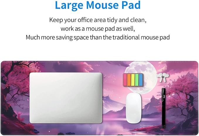 Gaming Mouse Pad Desk Pad,Extended Big Mouse Pad,31.5x11.8 Inch Long Computer Keyboard Mouse Mat Mousepad with 3mm Non-Slip Base and Stitched Edge for Gaming and Office… (Pink Canyon)