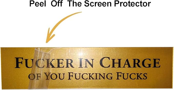 Fucker in Charge Desk Nameplate Sign - 8x2" Executive Desk Nameplate Gag Gifts for Men,Boss, Manager, and Coworker - Office Accessories