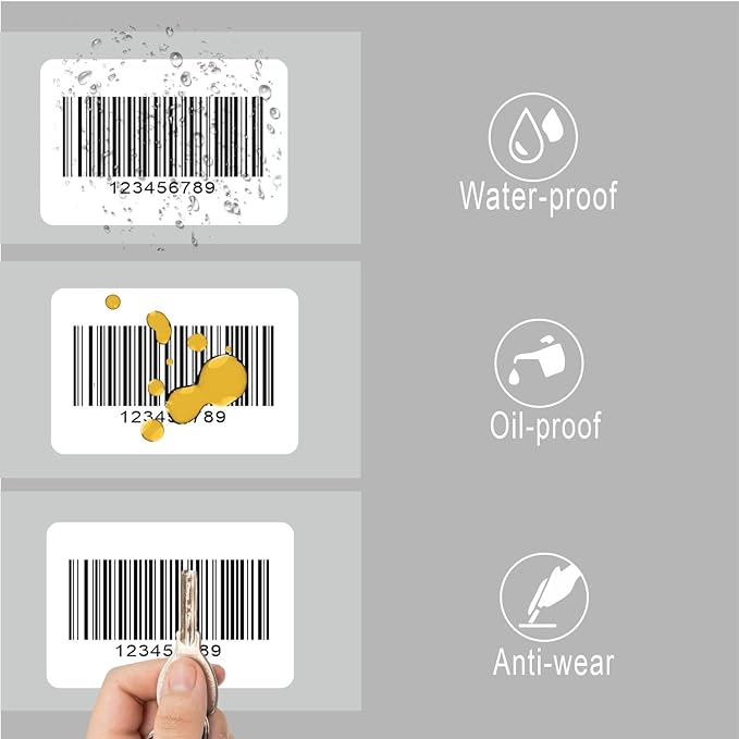 Hybsk 3x2 inch Direct Thermal Labels for Barcodes, Address, Compatible with Rollo Label Printer & Zebra Desktop Printers (3"x2",4 Rolls White)