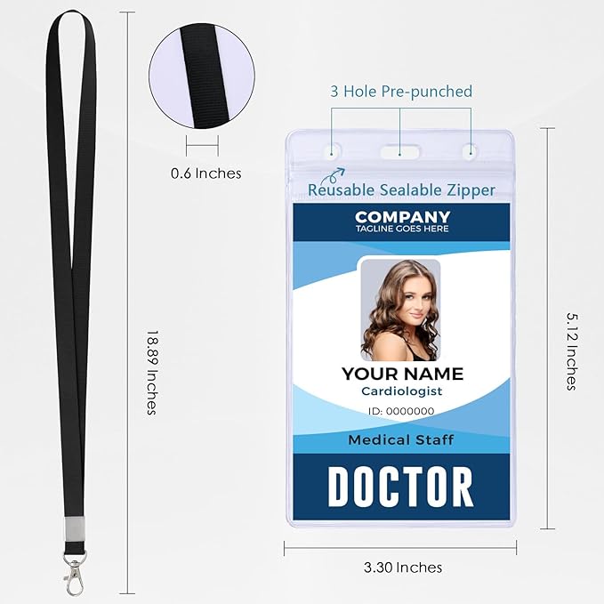 Lanyards for ID Badges, Red