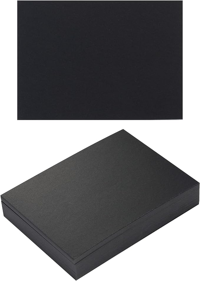 50 Sheets Blank Cardstock Paper 250 GSM Thick Heavy Cards Stock for DIY Art Projects, Card Making, Postcards, Greeting Cards, Birthday Party, Wedding Invitation (Black, 5x7 inches)