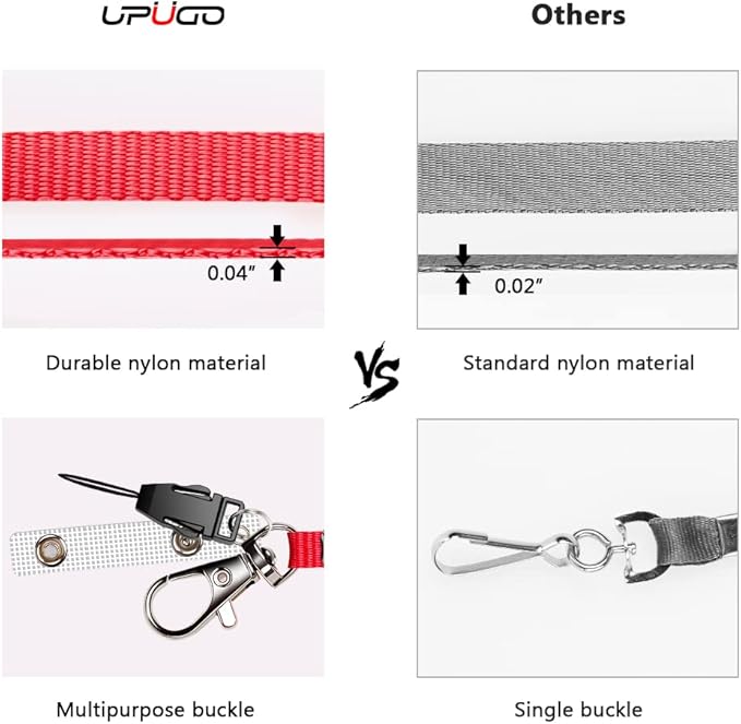 3 Pack Neck Lanyard with ID Badge Holder, Office Strap Lanyards, Stainless Metal Swivel Hook for Name Tag, Badge Holders, Keychains, Card, Red, Orange, Brown