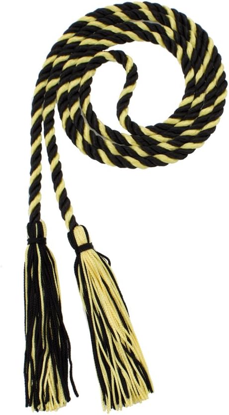 Tassel Depot Graduation Honor Cord - Black/Maize - Every School Color Available - Made in USA