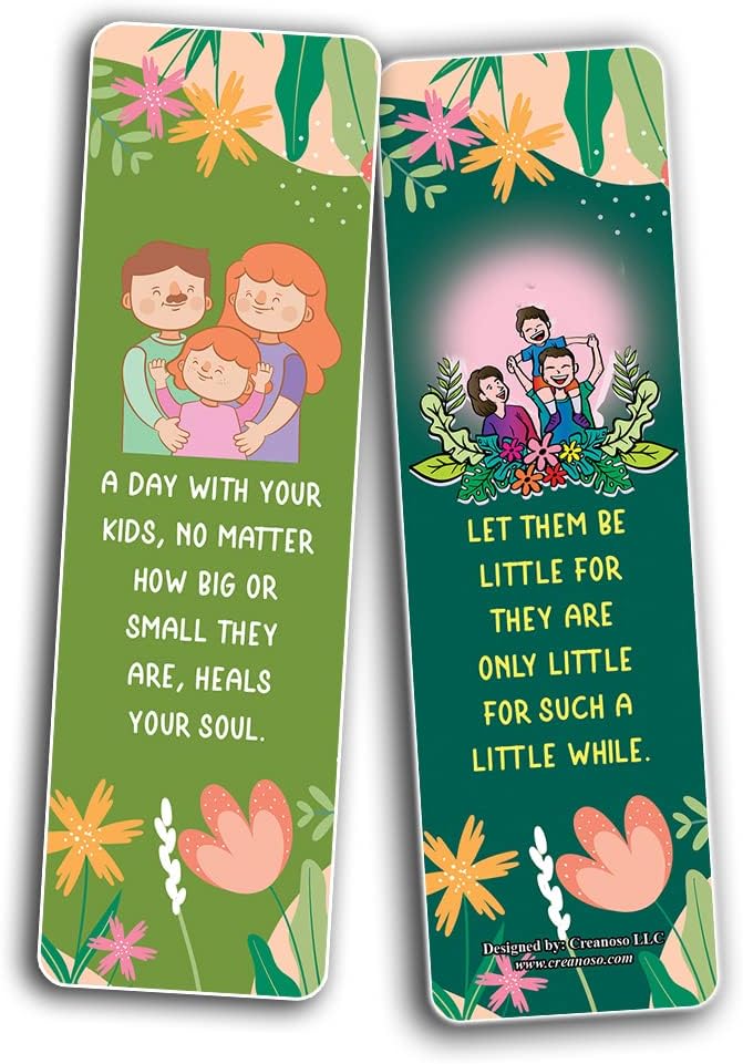 Creanoso A Happy Child Brings Joy to Our Life Quotes Bookmarks (10-Sets x 6 Cards) – Daily Inspirational Card Set – Interesting Book Page Clippers – Great Rewards for Adults and Professionals