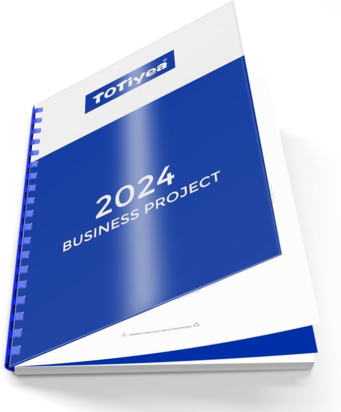 TOTiyea 100 Pack Plastic Comb Binding Spines,3/8 Inch Diameter,60 Sheet Capacity,Letter Size (8.5x11 Inches) Black Binding Combs