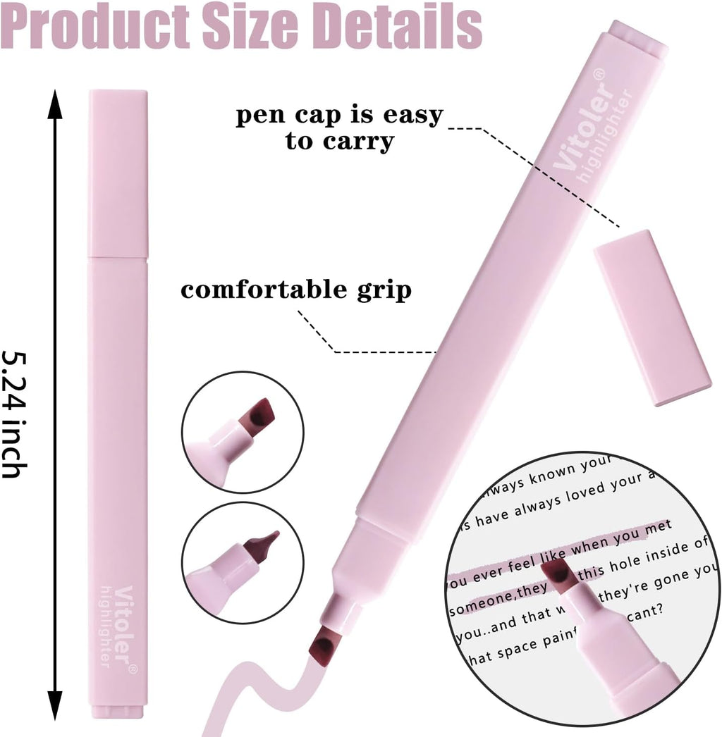 Pastel Highlighters,8pcs Bible Highlighters with Chisel Tip,Cute Markers Highlighter No Bleed,Bible High Lighters Assorted Colors for School Journaling