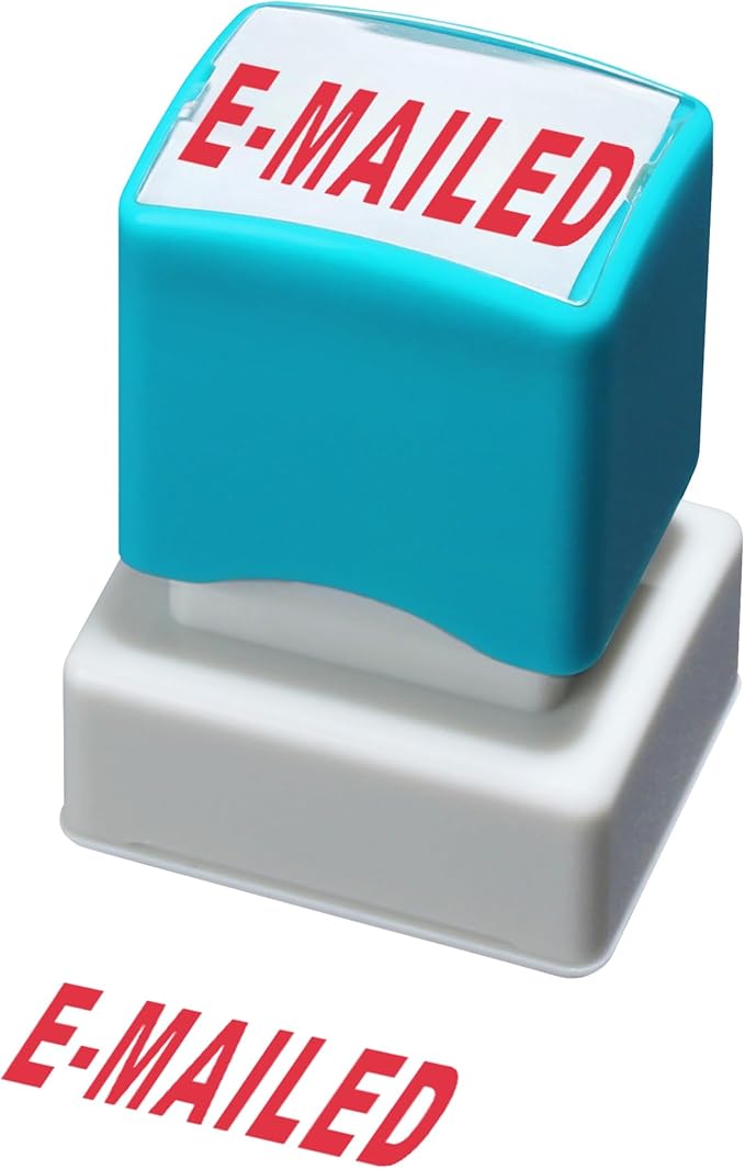 WAFJAMF E-mailed Stamp–Self Inking Rubber Stamp Office Stamp Message Stamp Red Ink-Medium