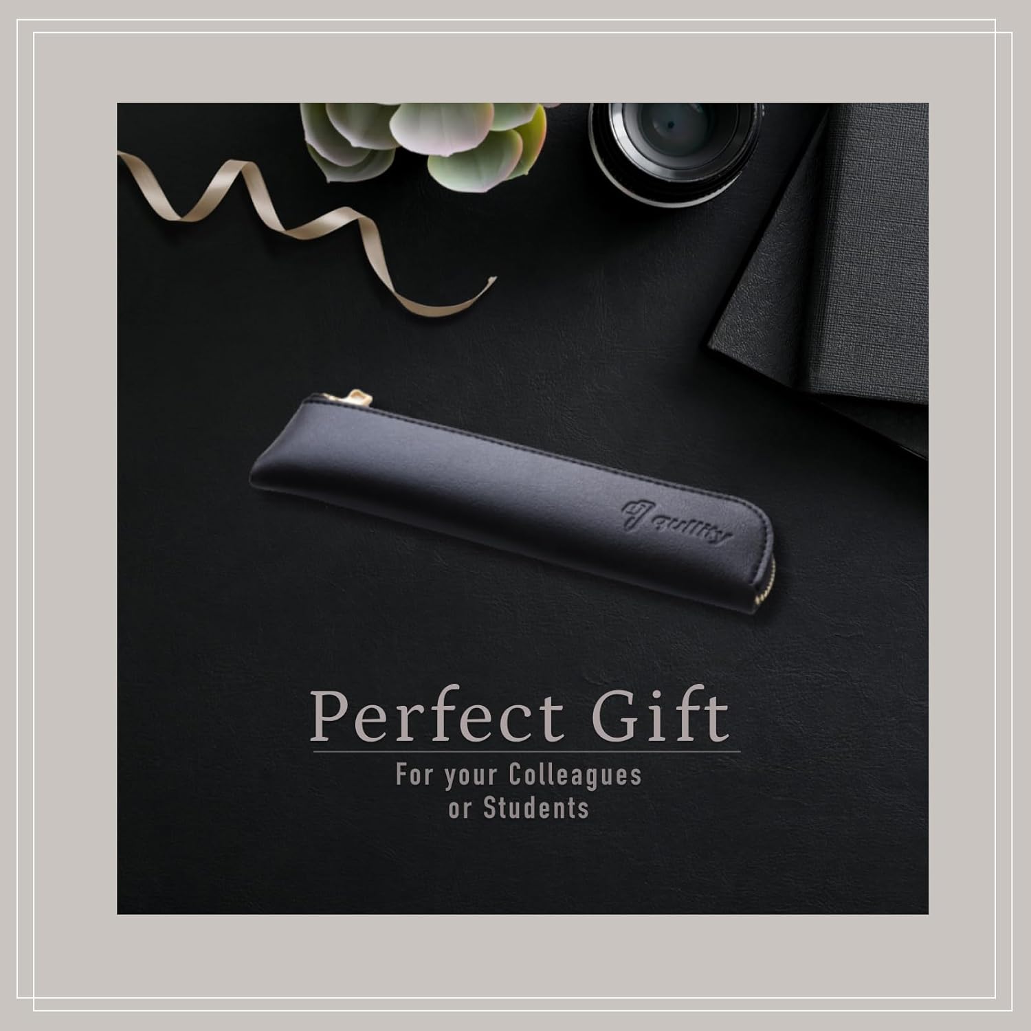 Graphlet Mechanical Drafting Pencil + Ain HB/B/2B leads, original Black slim pen case (0.5mm)