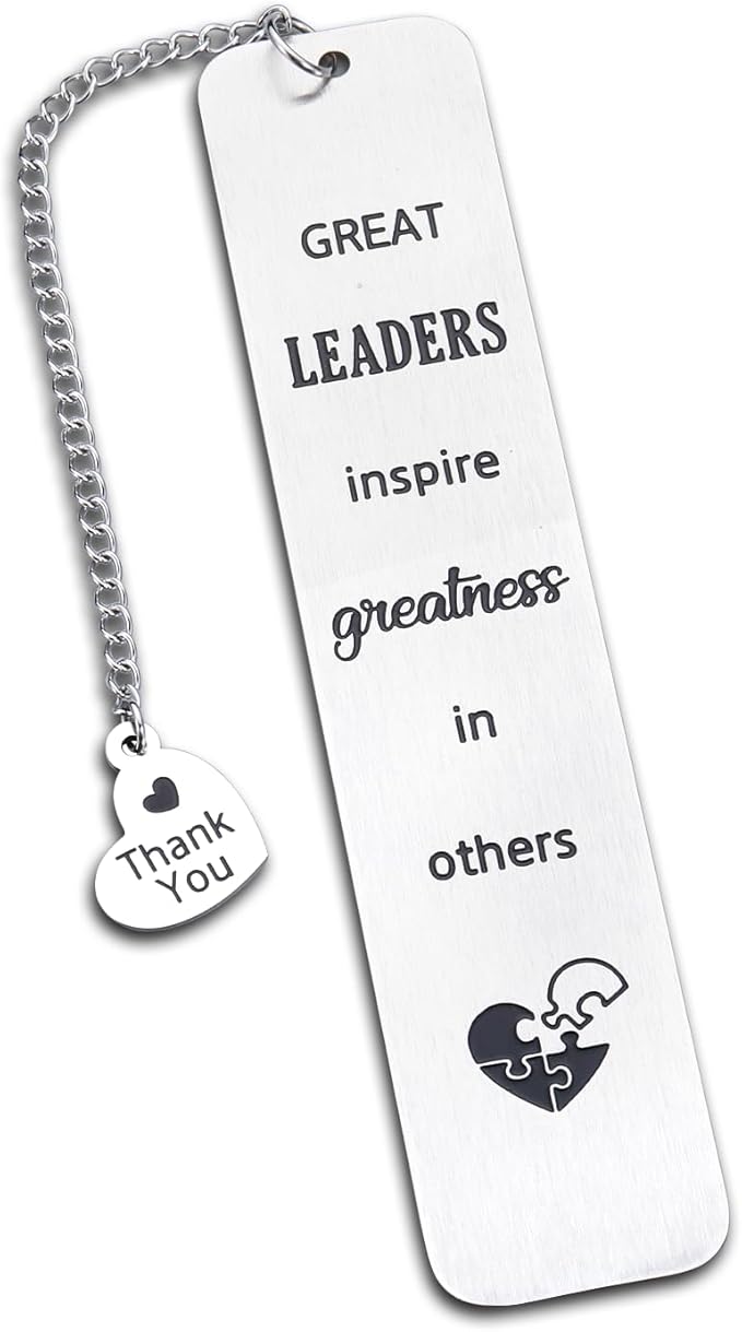 Great Leaders Gift for Bosses Day Bookmark Boss Lady Promotion Gifts for Women Mentor Boss Gifts for Men Birthday New Job Retirement Farewell Going Away Holiday Christmas Valentines Day Gift