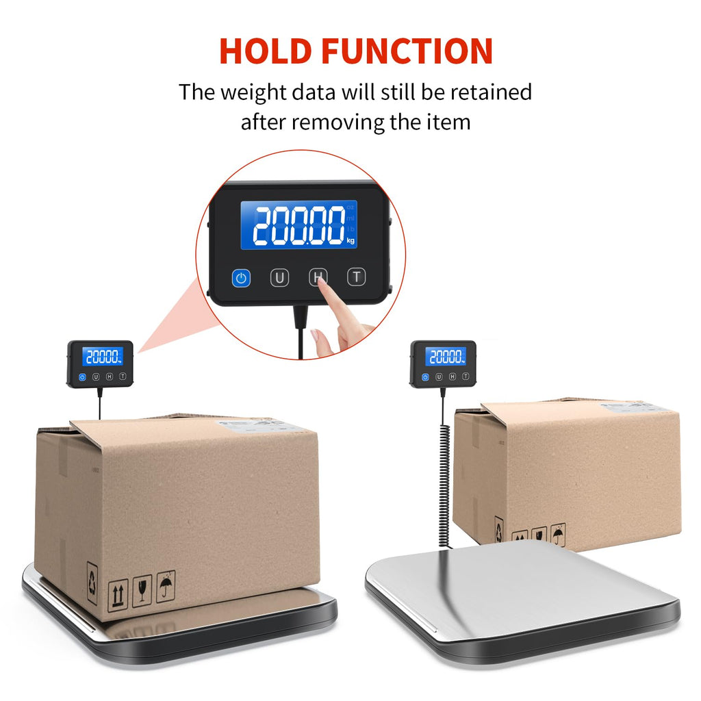 KKZ Shipping Scale, 440 LB Heavy Duty Postal Scale for Packages, Large Mailing Scale for Postage, Industrial, Small Business, Laundry, Warehouse, Stainless Steel