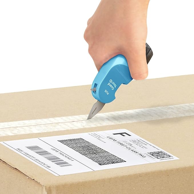 Guard Your ID 3 in 1 Wide Advanced Roller with Retractable Box & Envelope Opener and Identity Theft Prevention Security Stamp Turquoise