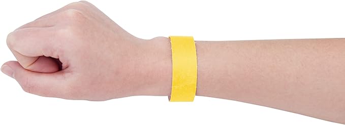 100 Pcs Wristbands, 1-100 Consecutive Numbers Waterproof Tearproof and Printable Wrist Straps Admission Bracelets Tickets (Neonyellow)