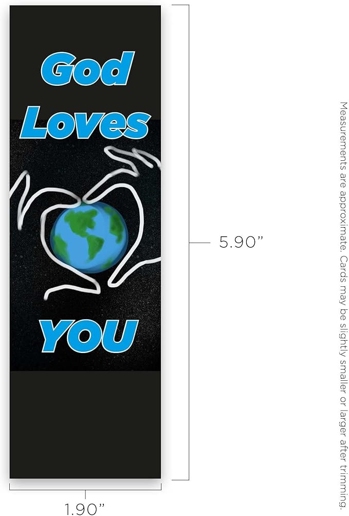 Children and Youth Bookmark, God Loves You, John 3:16, Pack of 25, Handouts for Classroom, Sunday School, and Bible Study