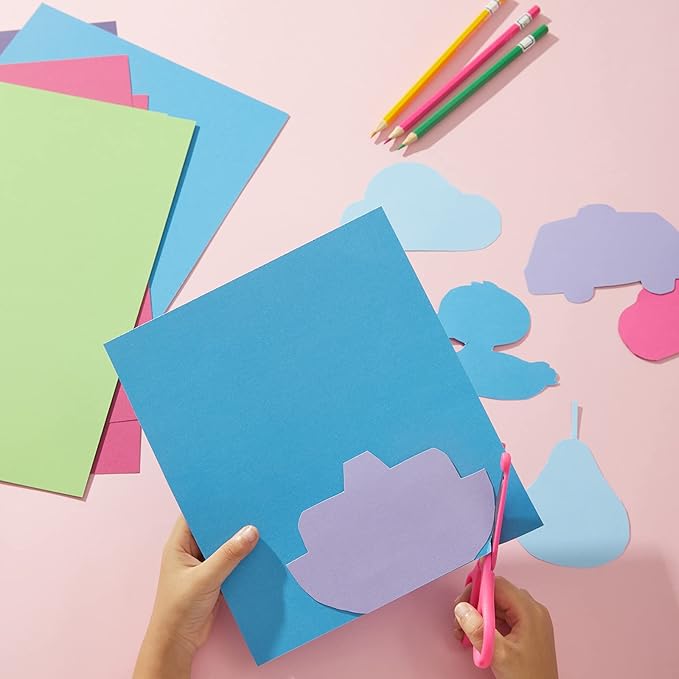 200 Colored Cardstock Paper,Colorful Card Stock 250 GSM Heavy Weight Craft Paper Pack for DIY Art, Scrapbook, Paper Crafting,School Supplies (200)