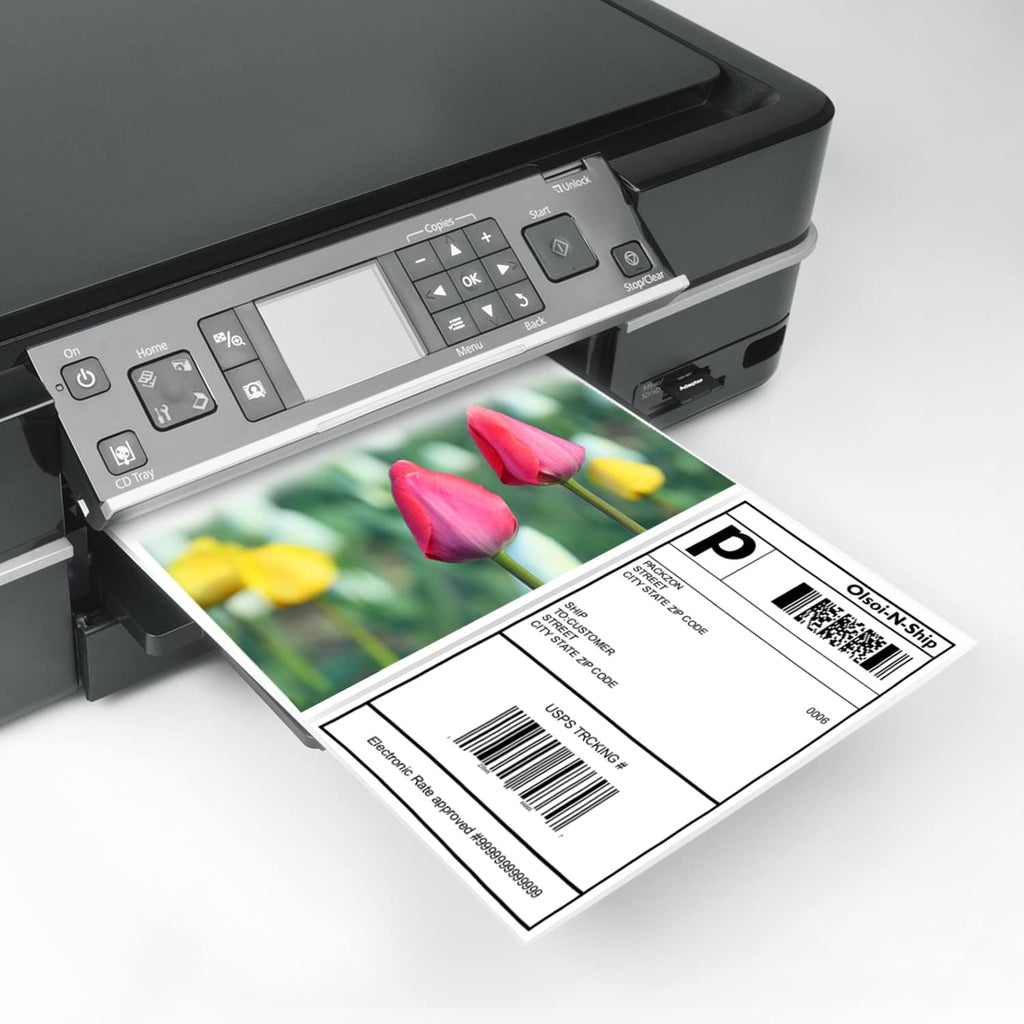 8-1/2"×5-1/2" shipping labels 100 labels sticker paper for Laser/Ink Jet Printer mailing labels 8.5"×11" white 2 per sheet