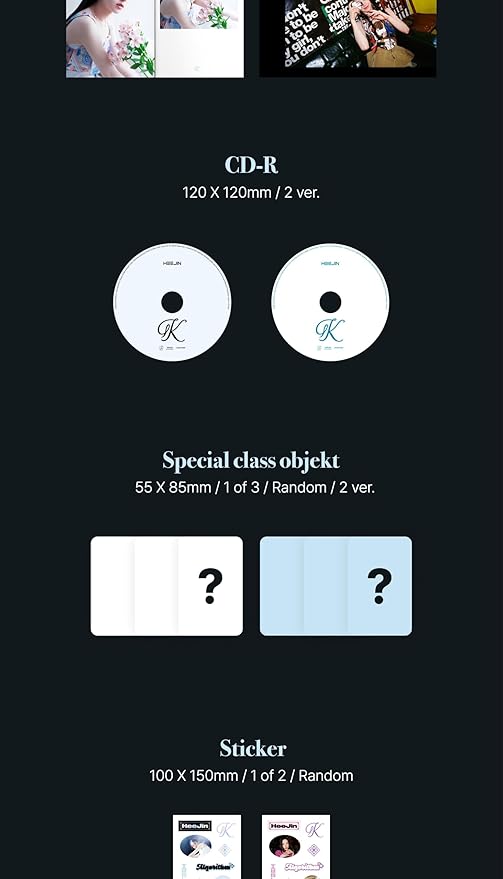 HEEJIN K 1st Mini Album CD+Booklet+Special Class objekt+Sticker+Folded Poster on Pack+Clear photocard+Photo Stand+Tracking Sealed (Random Version)