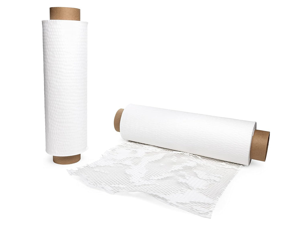 IDL Packaging 15.25" x 300' Refill Roll (Pack of 2) for MP-300W HexcelWrap Honeycomb Packing Paper Station, White - Natural Kraft Paper with Interlocking Slit Design for Shipping and Moving