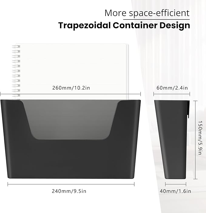 YOHOM No Drilling File Holders (Matte Black 2)