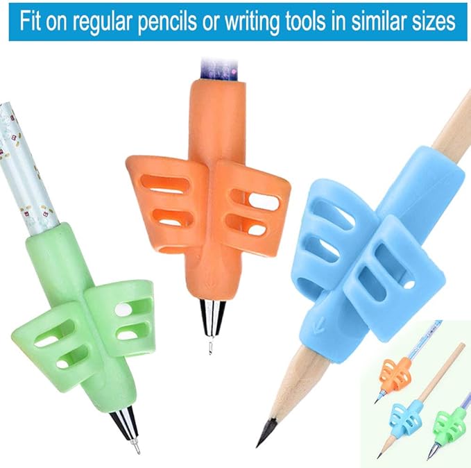 JuneLsy Pencil Grips for Kids Handwriting Pencil gripper Pencil Holder Posture Correction Training Writing AIDS for preschooler Kids toddler Children Special Needs (3 PCS)