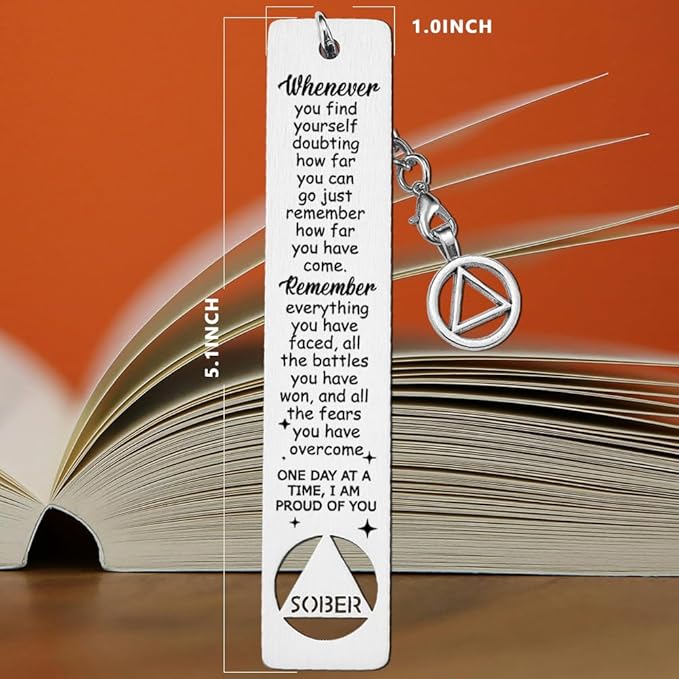 Sobriety Gift for Women Men, Proud of You Sobriety Bookmark, Alcoholics Addiction Stay Clean and Sober Bookmark, Inspirational Christmas Graduation Gifts-DB11