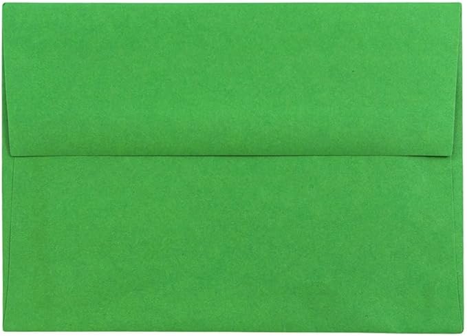 JAM PAPER A6 Colored Invitation Envelopes - 4 3/4 x 6 1/2 - Green Recycled - Bulk 250/Box