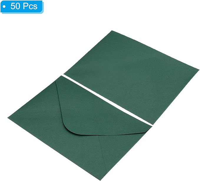 PATIKIL Mini Envelopes, 50 Pack Gift Cards Business Cards Envelope for Greeting Weddings, Dark Green