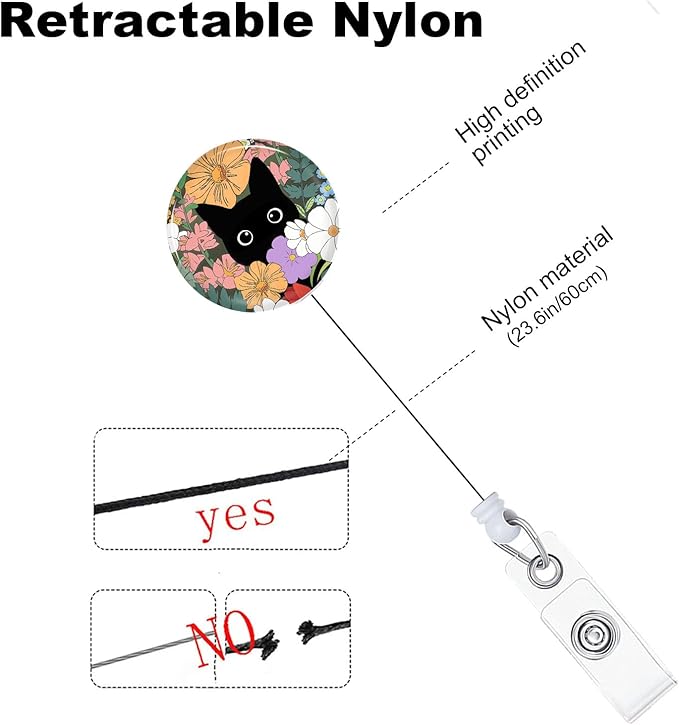 Badge Reels Holder Retractable with ID Clip for Nurse Name Tag Card Nursing for Doctor Teacher Student Employee Office Medical Work