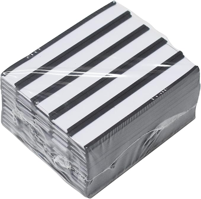 C Channel Magentic Label Holders 0.5x3 Inch with Paper Inserts and Clear Plastic Protectors,Magnetic Data Card Holders File Cabinet Labels,Pack of 50