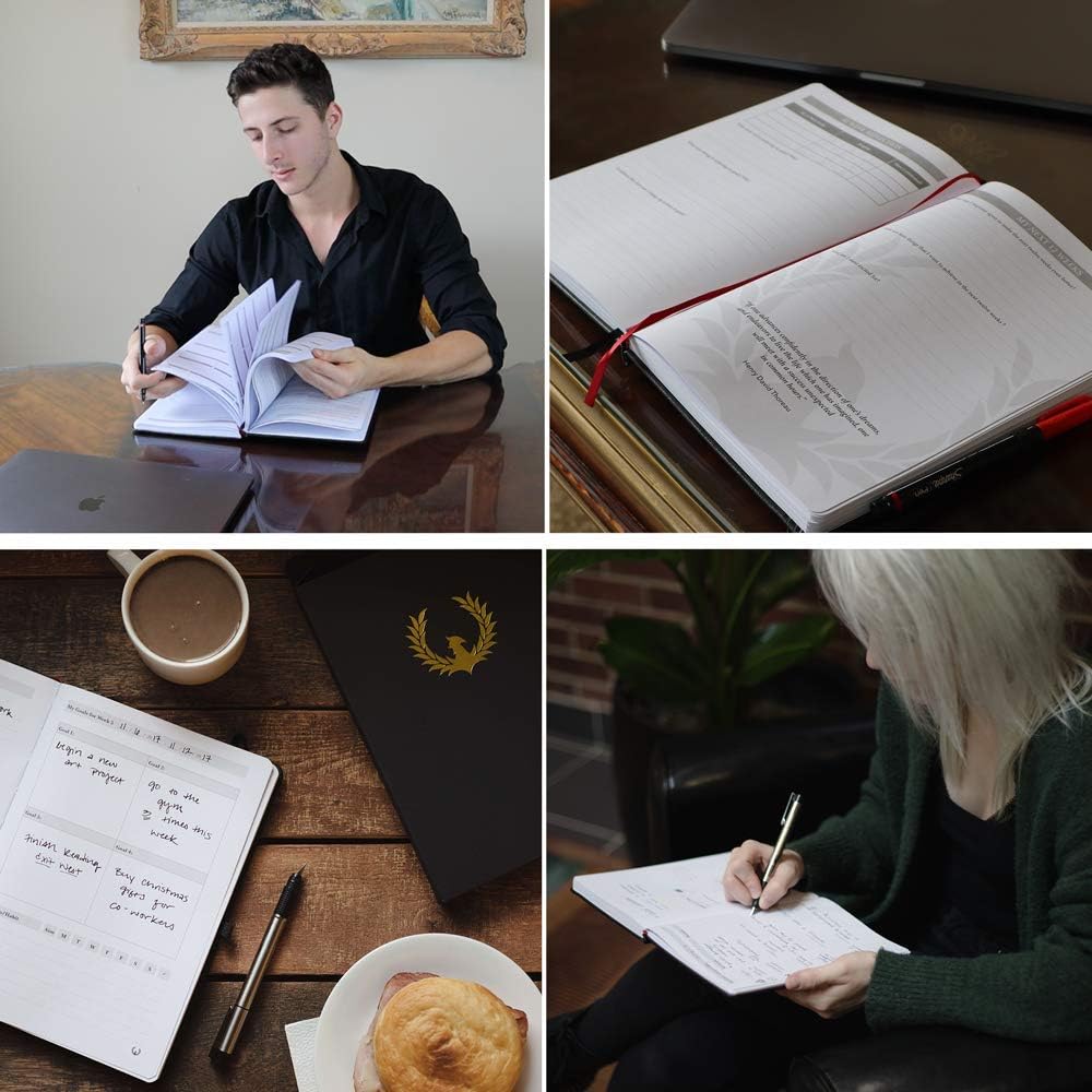 The Phoenix Journal - Best Daily Goal Planner, Organizer, & Calendar for Goal Setting, Gratitude, Happiness, & Productivity - Vision Board & Habit Tracking - 12 Weeks, Undated, Hardcover (Classic)