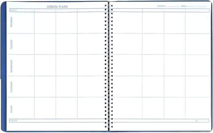 House of Doolittle Lesson Planner, Blue, 8.5 x 11 Inch (HOD51007), Blue/White