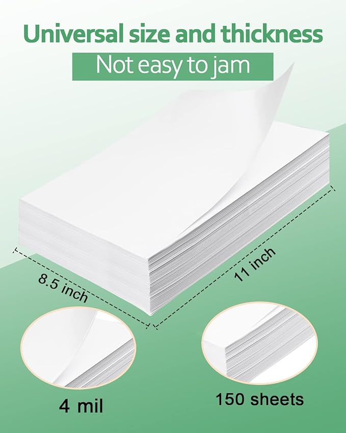 Gwybkq Glossy Printable Vinyl Sticker Paper for Inkjet Printer 25 Sheets 8.5"x11" Adhseive White Labels Decal Papers