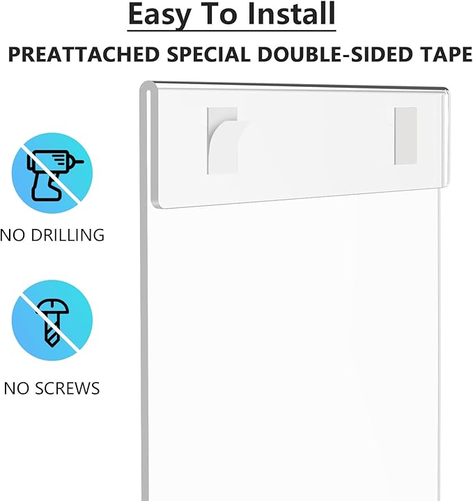 MaxGear Acrylic Sign Holder 11 x 17 Sign Holders Plastic Frames Clear Frame 11x17 Wall Mount Sign Holder Wall Sign Holder with Double-Sided Tape, for Plexiglass, Flyer, Poster, Door, Document, 6 Pack