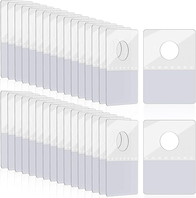 Prudiut 1600 Pcs Hang Tabs Round Hole Hang Tags Self-Adhesive Hanging Tabs Heavy Duty Display Tags for Hanging Retail Displays(1×1.5 Inch)