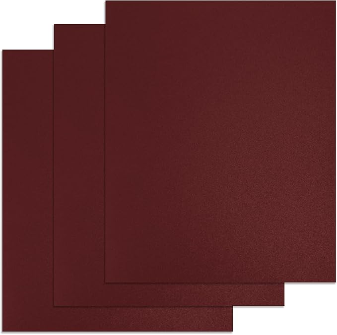 Binditek 25 Pack 12 Mil Sand-Textured Polycover - Plastic Binding Cover for Business Reports and Proposals - Lightly Textured Sand Finish - Square Corners, Un-Punched, Maroon Color, Office Supplies
