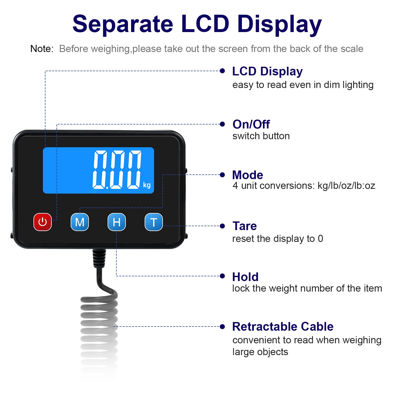 Digital Shipping Postal Scale 0.5 oz High Accuracy！440lb Commercial Weight Scale for Package, Small Business, Mail, Warehouse, Home, Battery & Charging Cable Included