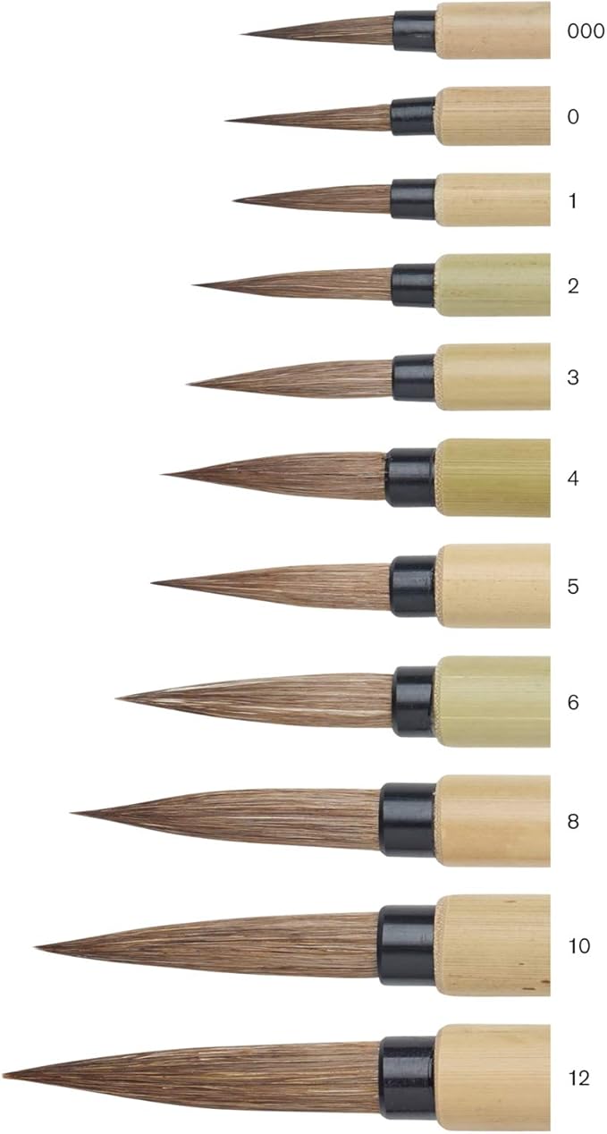 Winsor & Newton Series 150 Bamboo Short Handle Brush-Round #000,Brown