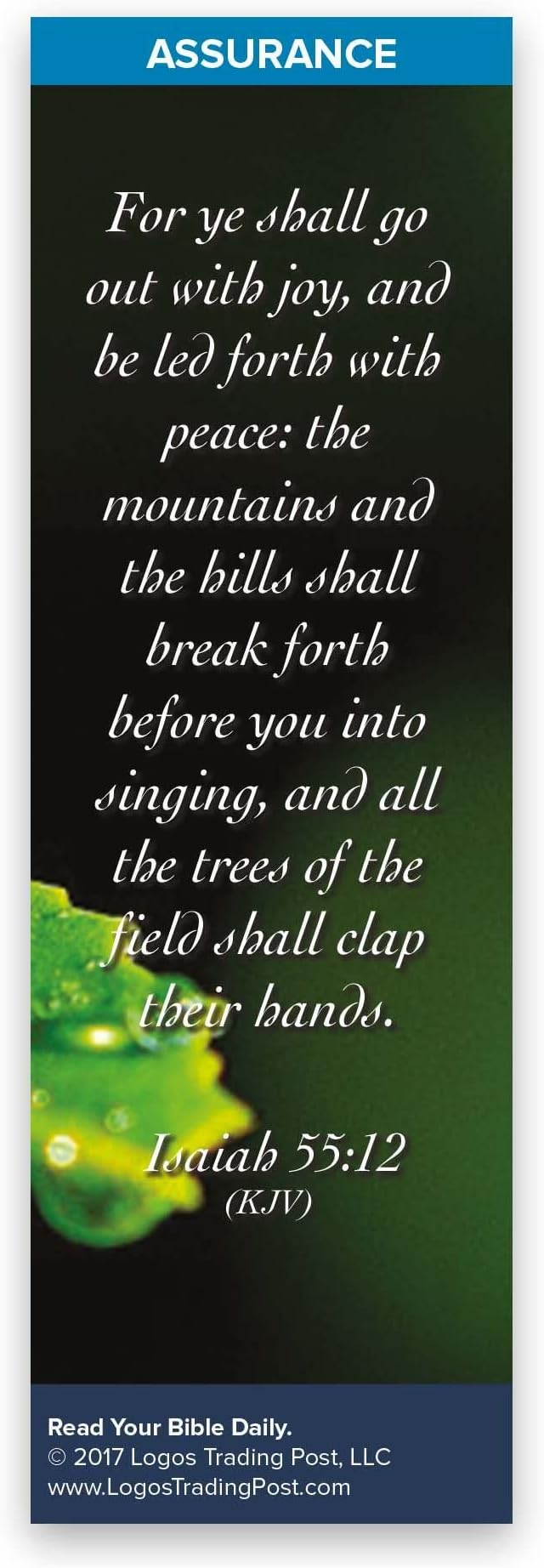 Christian Bookmark with Bible Verse, Pack of 25, Assurance Themed, For I Know the Thoughts That I Think Toward You Says the Lord, Jeremiah 29:11