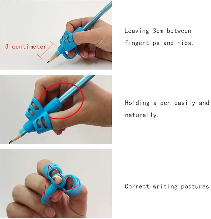 KOABBIT - Pencil Grips/Holder for Kids Handwriting, Toddlers/Preschool 2-4 Year learning to Write, Writing aid Grip for Children's Training Pencils, 3 PACK