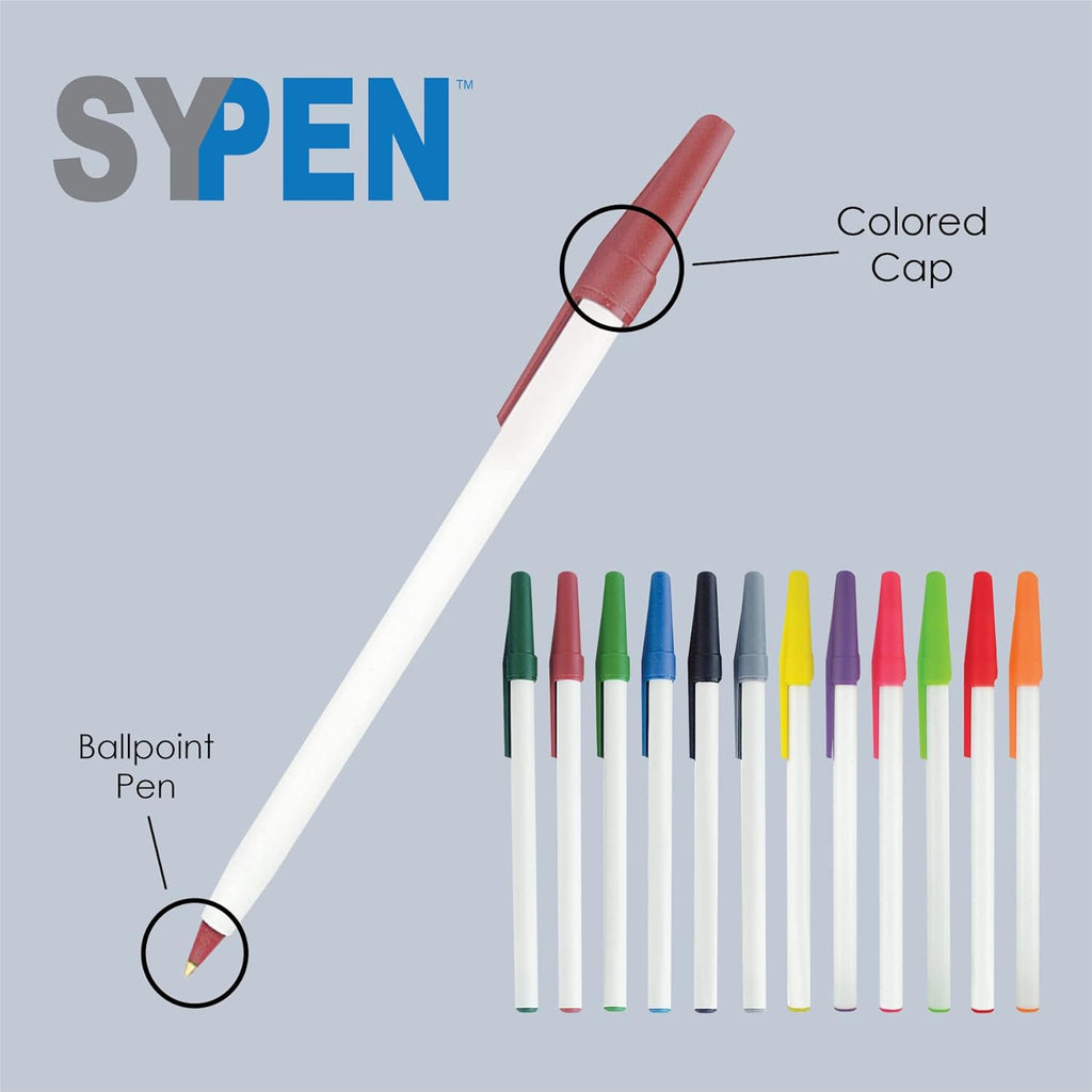 Personalized Stick Pens With your Custom Logo or Text-500 Pack Bulk-for Businesses, Parties, and Events, Custom Printed Slim Ballpoint Pens with Cap, Grey, Black Ink