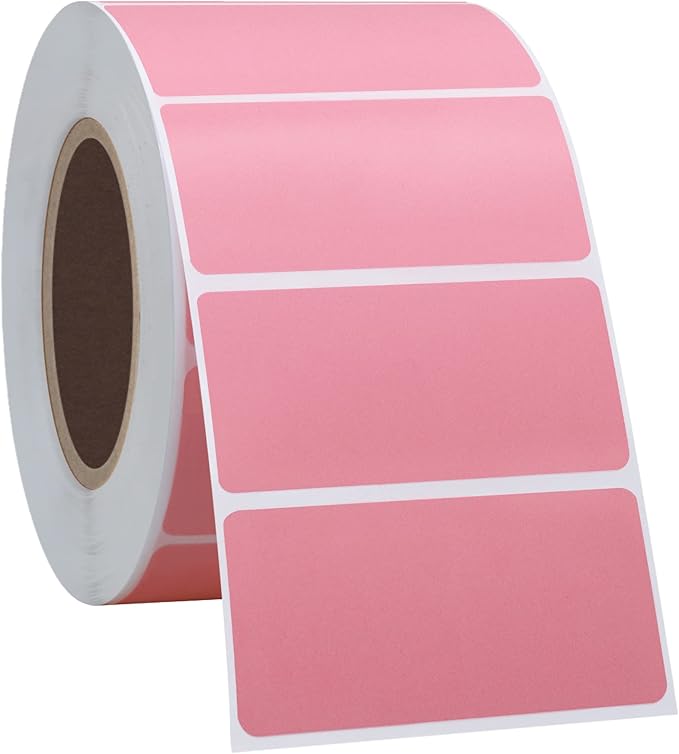 Hybsk 2.25x1.25 inch Color Direct Thermal Labels for Shipping, Barcodes, Address, Compatible with Rollo Label Printer & Zebra Desktop Printers(2.25"x1.25",Pink)