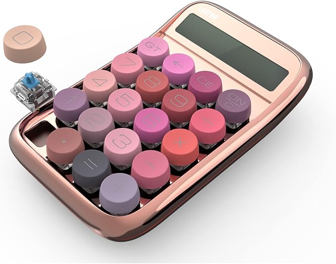 Mechanical Switch Calculator, Cute Jelly Beans Keyboard Calculator, Office Student Exam Calculator, Handheld for Daily and Basic Office, 10-Digit Display Large Screen, Button Detachable