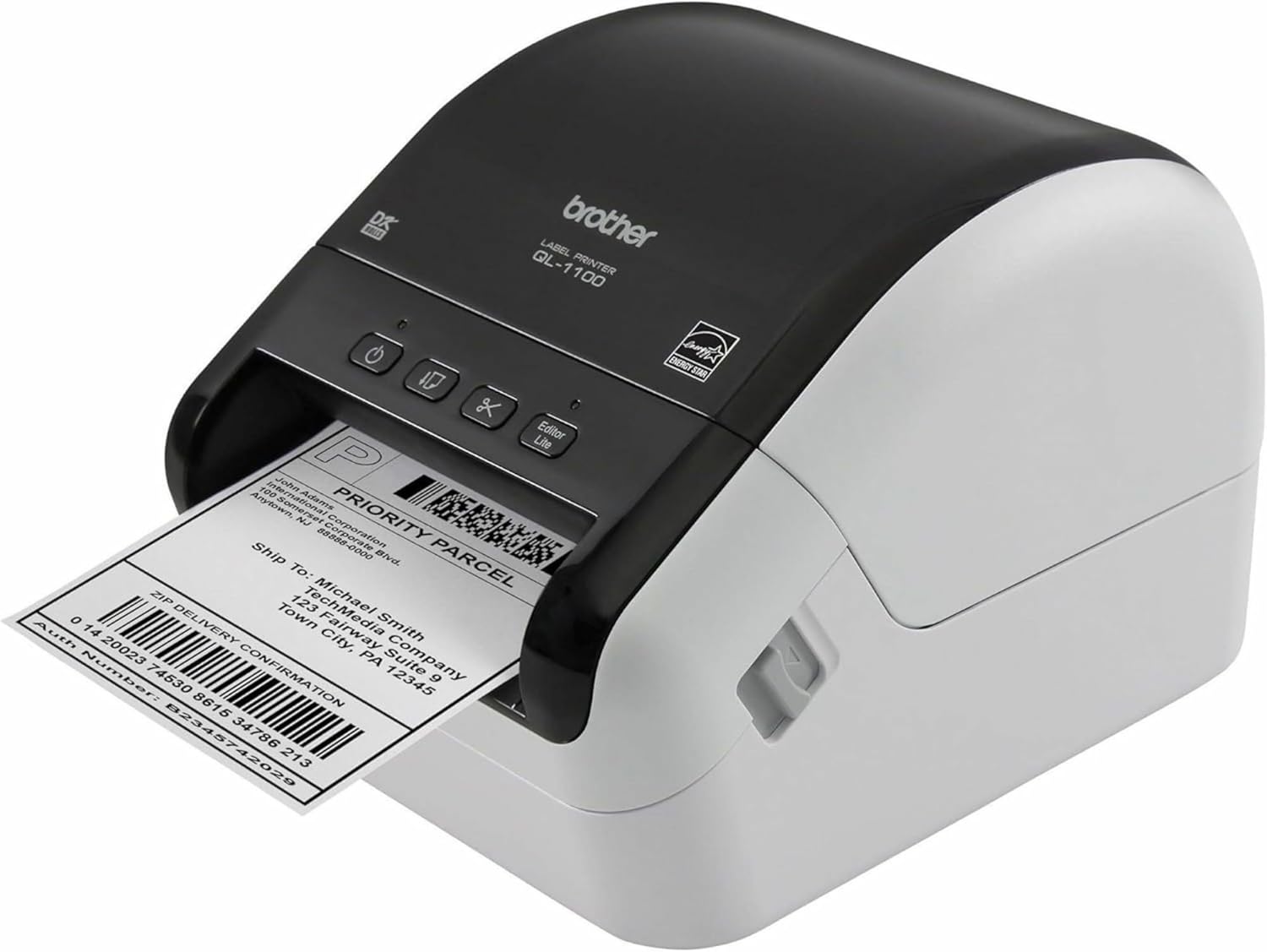Brother QL-1100 Wide Format, Postage and Barcode Professional Thermal Monochrome Label Printer, Black
