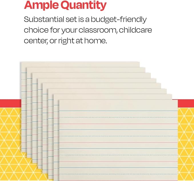 School Smart Zaner-Bloser Paper, 1-1/8 Inch Ruled, 10-1/2 x 8 Inches, 500 Sheets, White - 085328