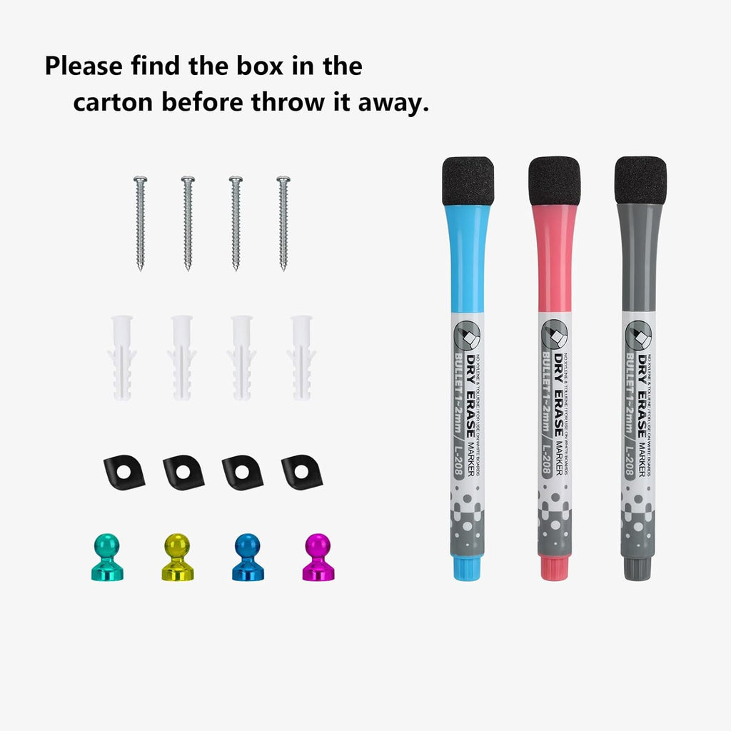 XBoard Magnetic Dry Erase Whiteboard 48 x 36 Inch, 4' x 3' Premium White Board for Wall with Marker Tray, Silver Aluminum Frame Presentation Board for Home Office Classroom