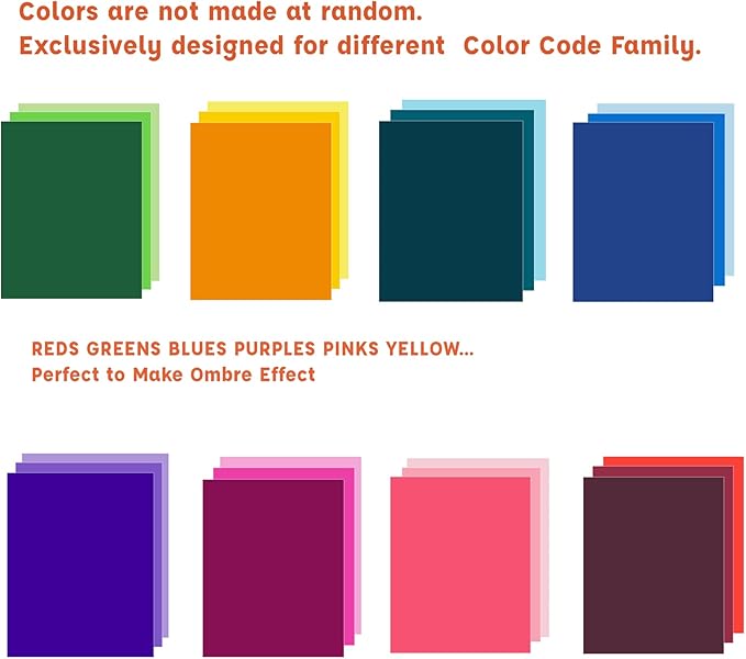 100 Pack Heavy Paper Colored Cardstock Front Back Different Color Codes 250 GSM for Cricut, Scrapbook, Paper Crafting,School Office Supplies (100)